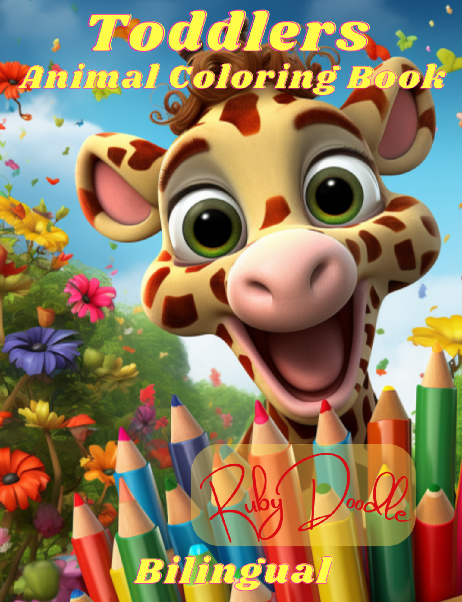 Ruby Doodle - Toddler Animal Coloring Book (Bilingual)